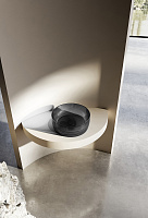 Abber Kristall Раковина накладная прозрачная круглая 40x40x15h см, цвет: черный AT2804Onyx