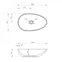Abber Kristall Раковина накладная прозрачная овальная 60x36x16h см, цвет: желтый AT2811Amber