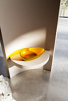 Abber Kristall Раковина накладная прозрачная овальная 60x36x16h см, цвет: желтый AT2811Amber