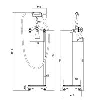 Abber Klassik Смеситель напольный для ванны на 2 отверстия, цвет: золото AF8415G