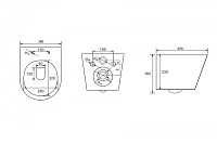 Abber Bequem Унитаз подвесной, безободковый 36x49x36h см, цвет: белый матовый AC1102MW