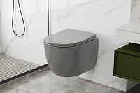 Abber Bequem Унитаз подвесной, безободковый 36x55x36h см, цвет: серый матовый AC1103MG