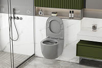 Abber Bequem Унитаз подвесной, безободковый 36x55x36h см, цвет: серый матовый AC1103MG