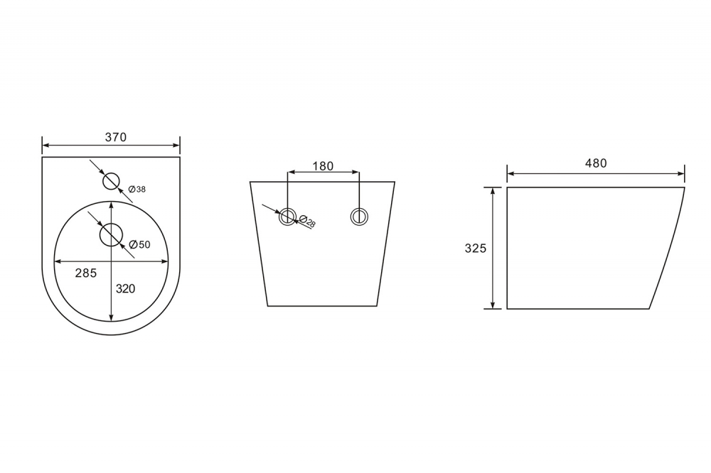Abber Bequem Биде подвесное 37x48x32,5h см, цвет: белый AC1151