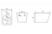 Abber Rechteck Биде подвесное 34,5x51x30,5h см, цвет: белый AC1250