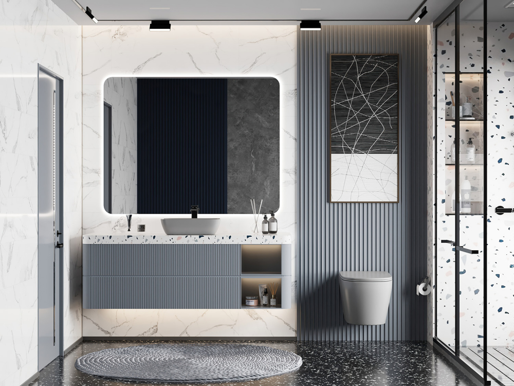 Abber Bequem Унитаз подвесной, безободковый 36x49x36h см, цвет: серый матовый AC1102MG