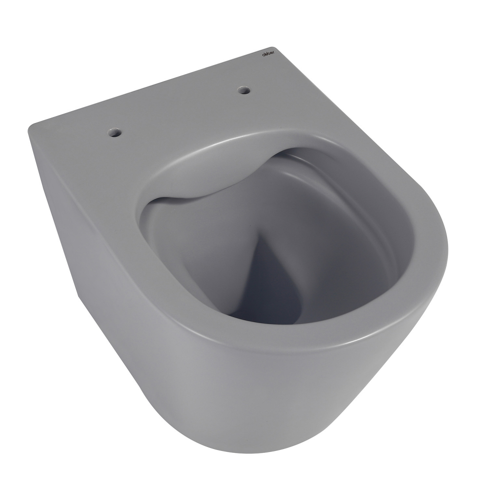 Abber Bequem Унитаз подвесной, безободковый 36x49x36h см, цвет: серый матовый AC1102MG