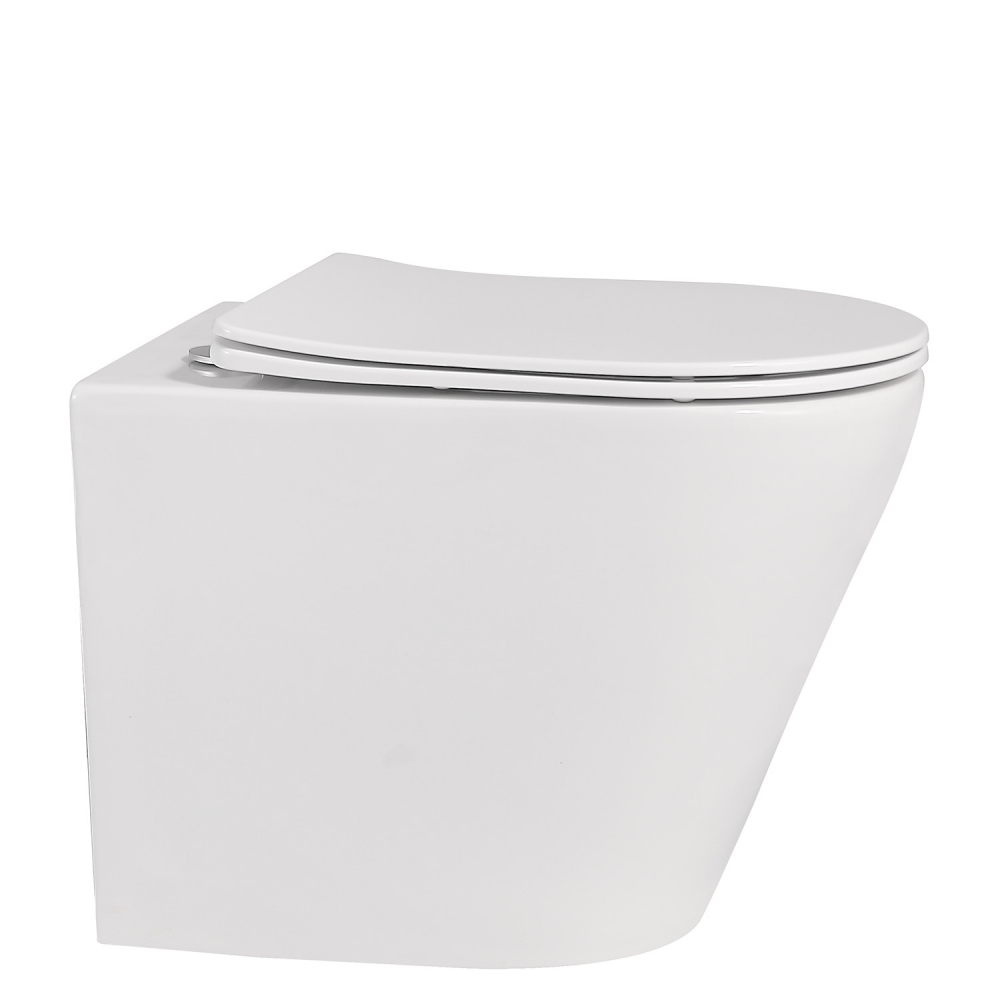 Abber Bequem Унитаз приставной, безободковый 36x56x42h см, цвет: белый AC1113