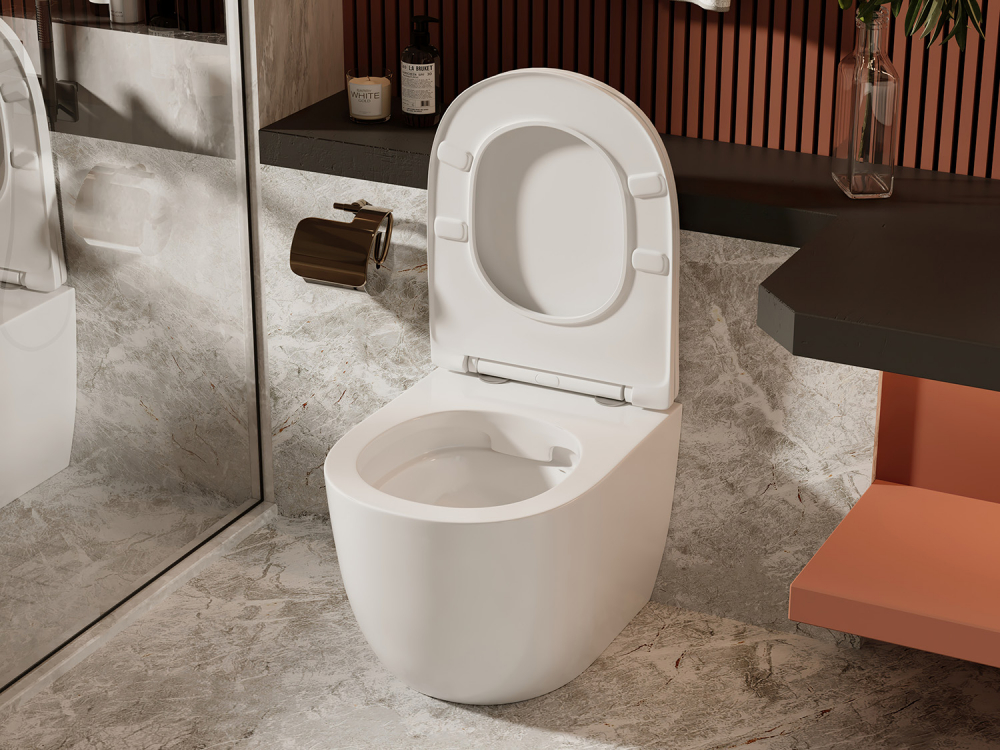 Abber Bequem Унитаз приставной, безободковый 36x56x42h см, цвет: белый AC1111