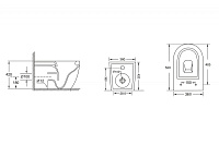 Abber Bequem Унитаз приставной, безободковый 36x56x42h см, цвет: белый AC1111