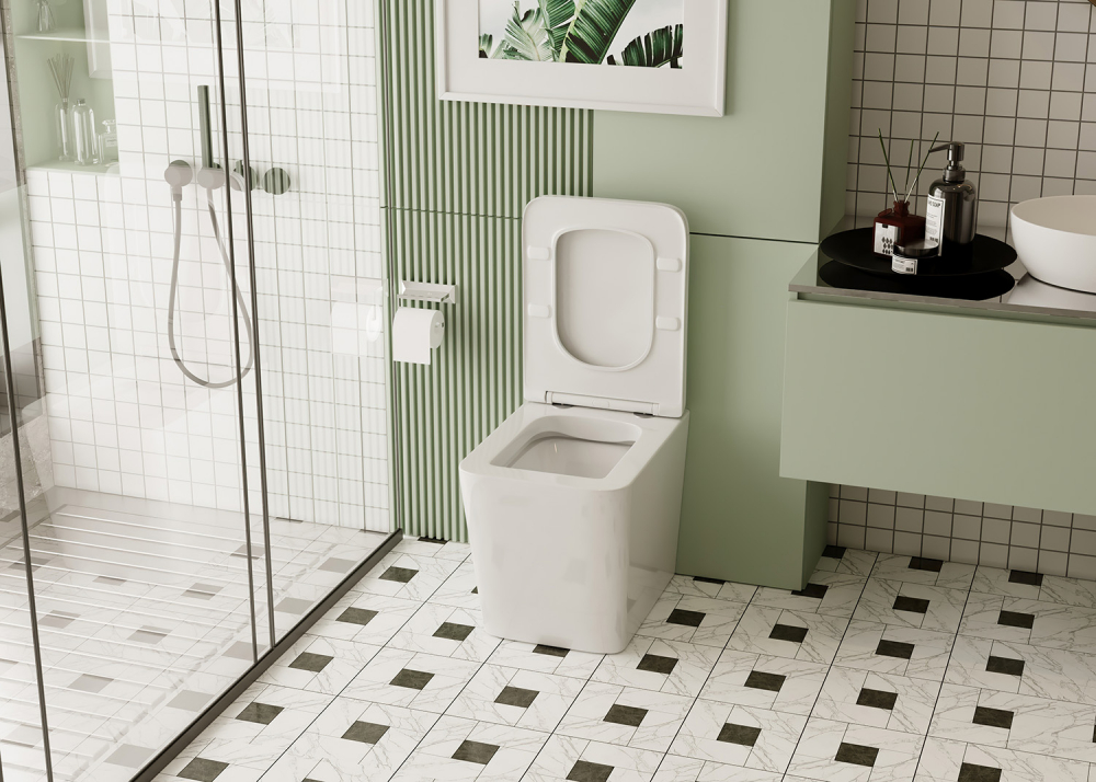 Abber Rechteck Унитаз приставной, безободковый 34,5x51x42h см, цвет: белый AC1211