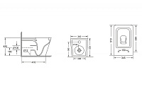 Abber Rechteck Унитаз приставной, безободковый 34,5x51x42h см, цвет: белый AC1211