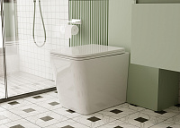 Abber Rechteck Унитаз приставной, безободковый 34,5x51x42h см, цвет: белый AC1211