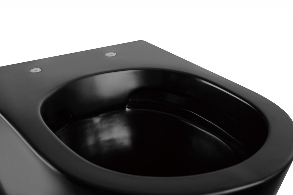 Abber Bequem Унитаз подвесной, безободковый 37x56x40h см, цвет: черный матовый AC1103MB