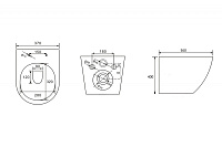 Abber Bequem Унитаз подвесной, безободковый 37x56x40h см, цвет: черный матовый AC1103MB