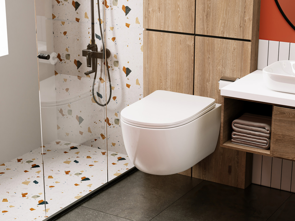 Abber Bequem Унитаз подвесной, безободковый 36x53x34h см, цвет: белый AC1104