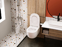 Abber Bequem Унитаз подвесной, безободковый 36x53x34h см, цвет: белый AC1104