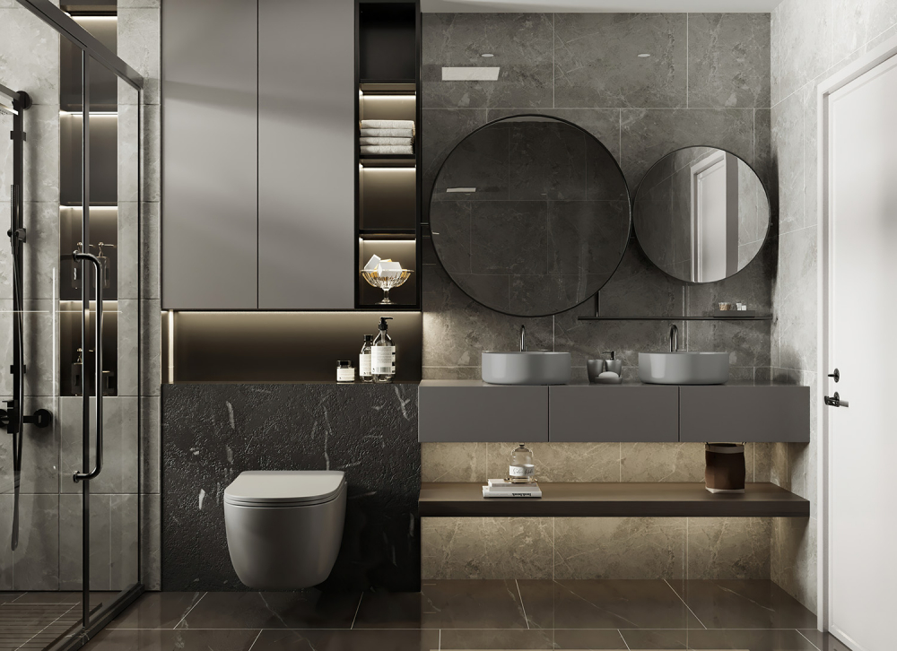 Abber Bequem Унитаз подвесной, безободковый 36x53x34h см, цвет: серый матовый AC1104MG