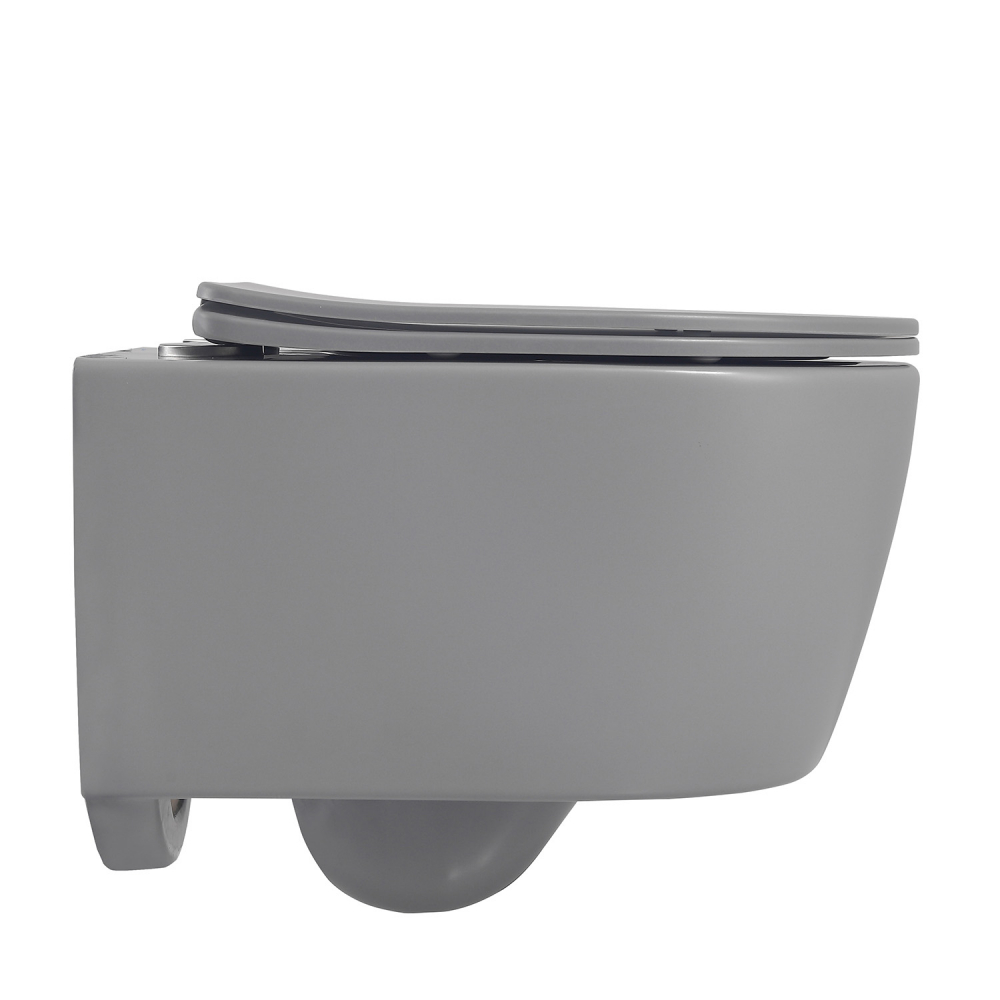 Abber Bequem Унитаз подвесной, безободковый 36x53x34h см, цвет: серый матовый AC1104MG