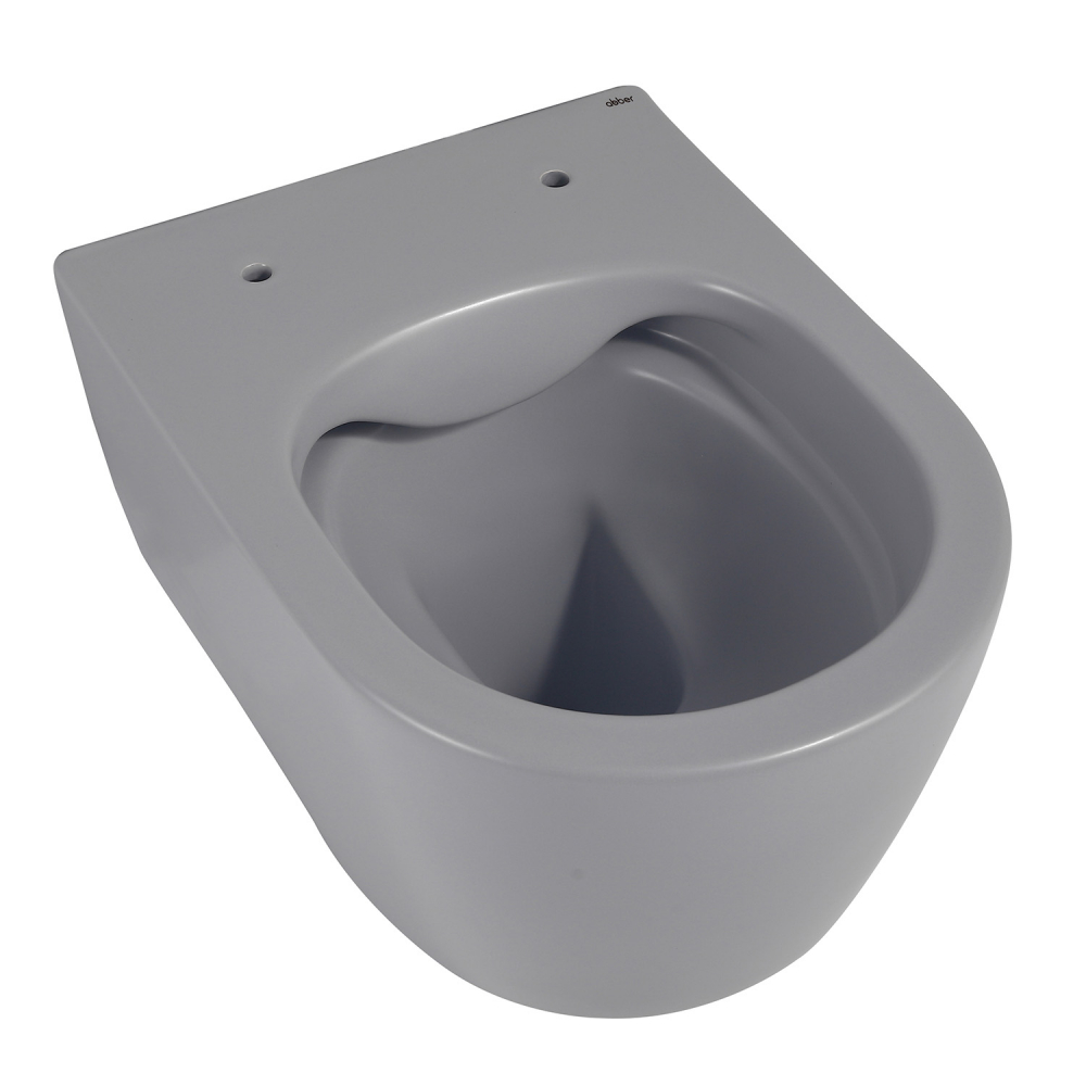 Abber Bequem Унитаз подвесной, безободковый 36x53x34h см, цвет: серый матовый AC1104MG