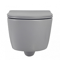Abber Bequem Унитаз подвесной, безободковый 36x53x34h см, цвет: серый матовый AC1104MG