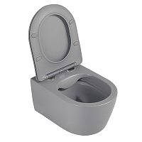 Abber Bequem Унитаз подвесной, безободковый 36x53x34h см, цвет: серый матовый AC1104MG