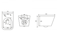 Abber Rechteck Унитаз подвесной, безободковый 35,5x53x36h см, цвет: белый AC1201