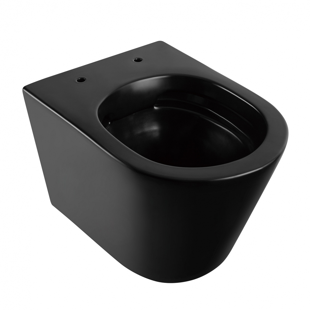 Abber Bequem Унитаз подвесной, безободковый 37x48x37h см, цвет: черный матовый AC1102MB