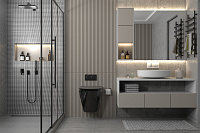 Abber Bequem Унитаз подвесной, безободковый 37x48x37h см, цвет: черный матовый AC1102MB