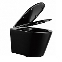 Abber Bequem Унитаз подвесной, безободковый 37x48x37h см, цвет: черный матовый AC1102MB