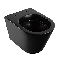 Abber Bequem Унитаз подвесной, безободковый 37x48x37h см, цвет: черный матовый AC1102MB