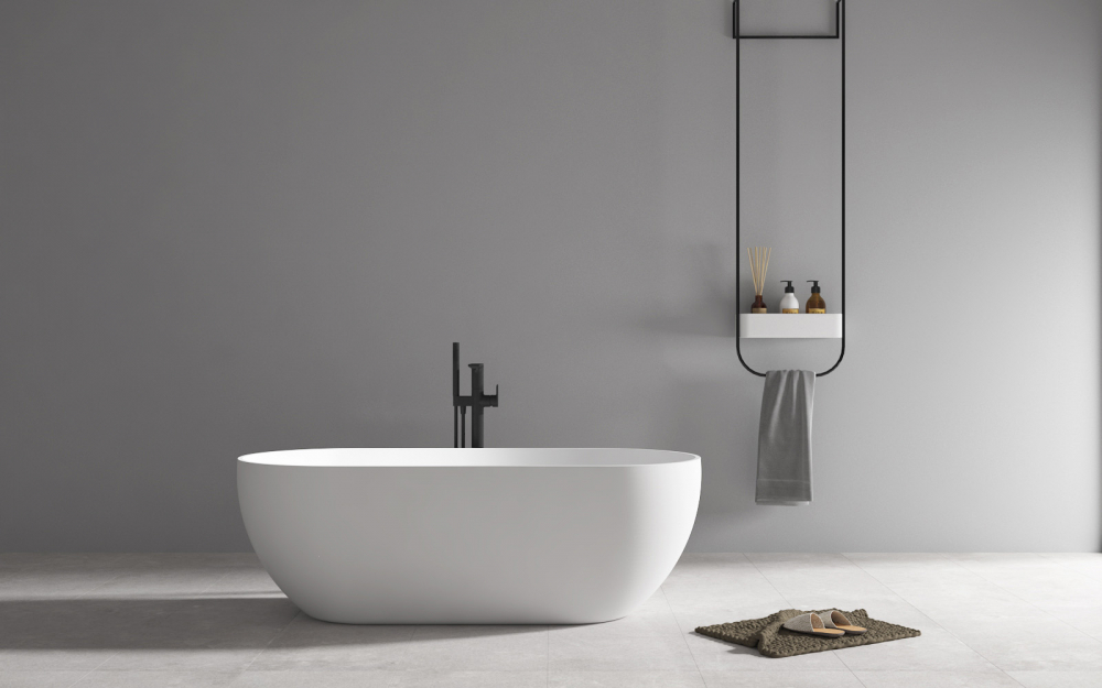 Abber Акриловая ванна отдельностоящая овальная 172x79x58h см, цвет: белый матовый AB9241MW