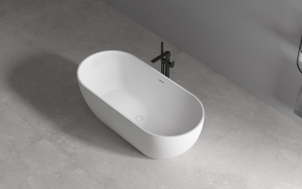 Abber Акриловая ванна отдельностоящая овальная 172x79x58h см, цвет: белый матовый AB9241MW