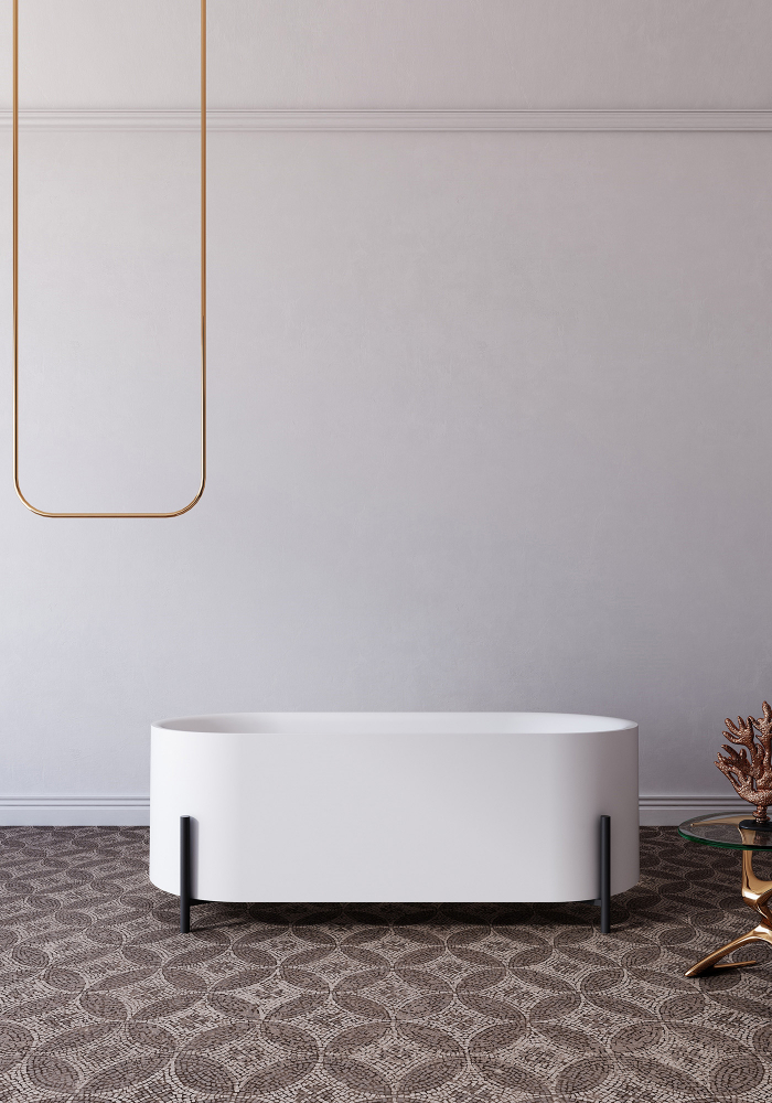 Abber Акриловая ванна отдельностоящая овальная 170x75x60h см, цвет: белый AB9443