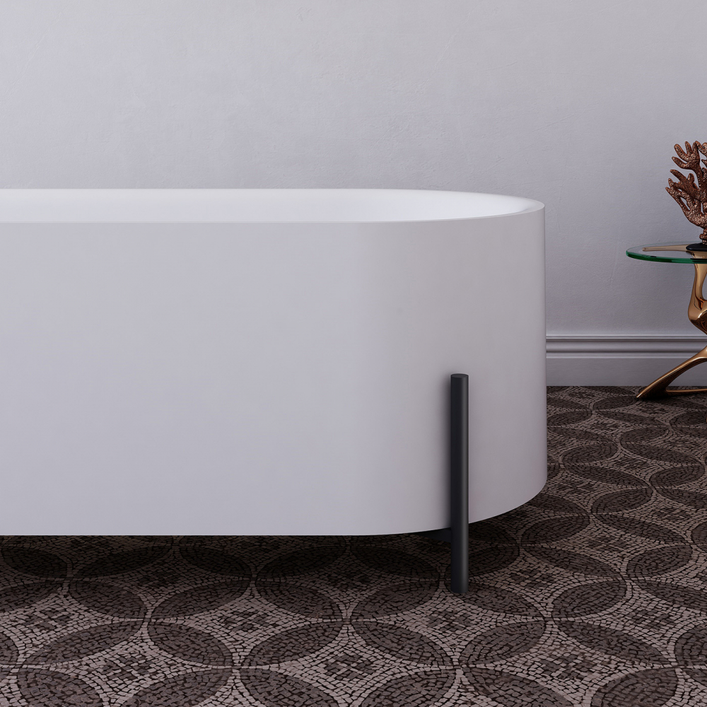 Abber Акриловая ванна отдельностоящая овальная 170x75x60h см, цвет: белый AB9443