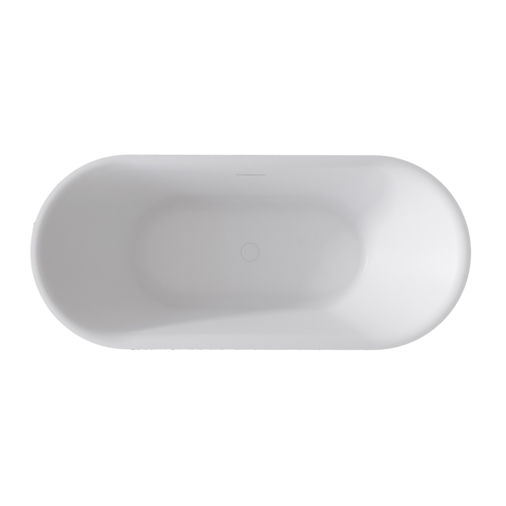 Abber Акриловая ванна отдельностоящая овальная 170x75x60h см, цвет: белый AB9443