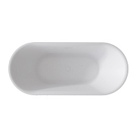 Abber Акриловая ванна отдельностоящая овальная 170x75x60h см, цвет: белый AB9443