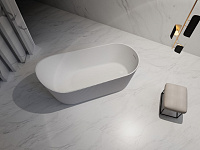 Abber Акриловая ванна отдельностоящая овальная 170x80x73h см, цвет: белый матовый AB9445MW