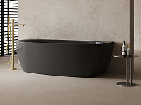 Abber Karbon Карбоновая ванна пристенная овальная 170x80x55h см, цвет: черный AK9004