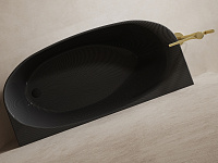 Abber Karbon Карбоновая ванна пристенная овальная 170x80x55h см, цвет: черный AK9004