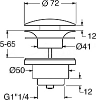GSI Донный клапан для раковины универсальный с керамической крышкой, цвет: белый глянцевый PCS11