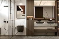 Abber Bequem Унитаз подвесной, безободковый 36x53x34h см, цвет: черный матовый AC1104MB