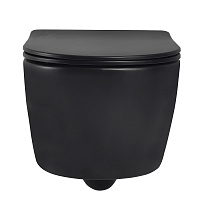 Abber Bequem Унитаз подвесной, безободковый 36x53x34h см, цвет: черный матовый AC1104MB