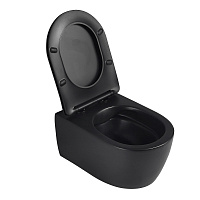 Abber Bequem Унитаз подвесной, безободковый 36x53x34h см, цвет: черный матовый AC1104MB