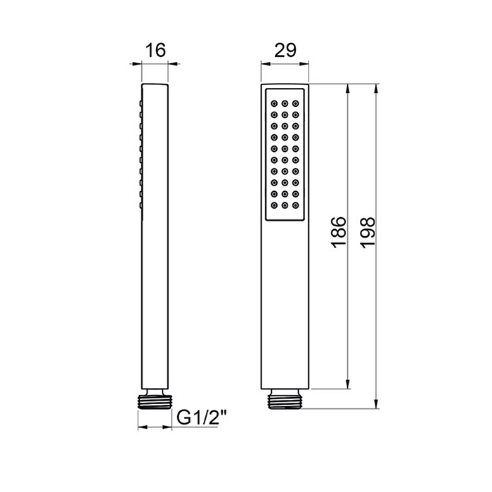 Almar Thin Ручной душ, 1 режим, цвет: matt black E082094.MB