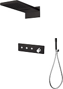 Boheme Fusion Душевой комплект встр. - смеситель, верхний, ручной душ, без излива, цвет:black/chrome 130-BCR