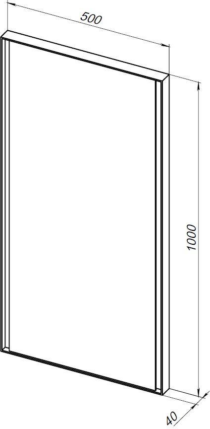 Allen Brau Infinity Зеркало прямоугольное 50x100h см, с подсветкой и сенс. выкл., цвет: черный мат 1.21021.BL