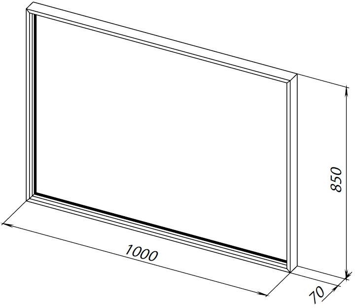 Allen Brau Liberty Зеркало прямоугольное 100x85h см, с подсветкой и сенс. выкл., цвет: черный браш 1.330016.BB
