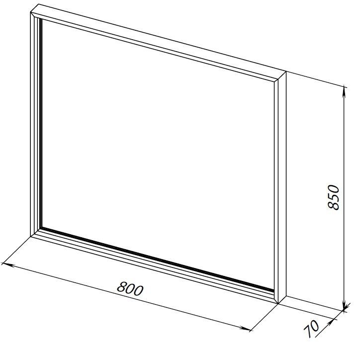 Allen Brau Liberty Зеркало прямоугольное 80x85h см, с подсветкой и сенс. выкл., цвет: черный браш 1.330014.BB