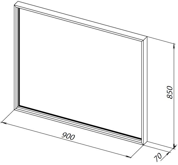 Allen Brau Liberty Зеркало прямоугольное 90x85h см, с подсветкой и сенс. выкл., цвет: черный браш 1.330015.BB